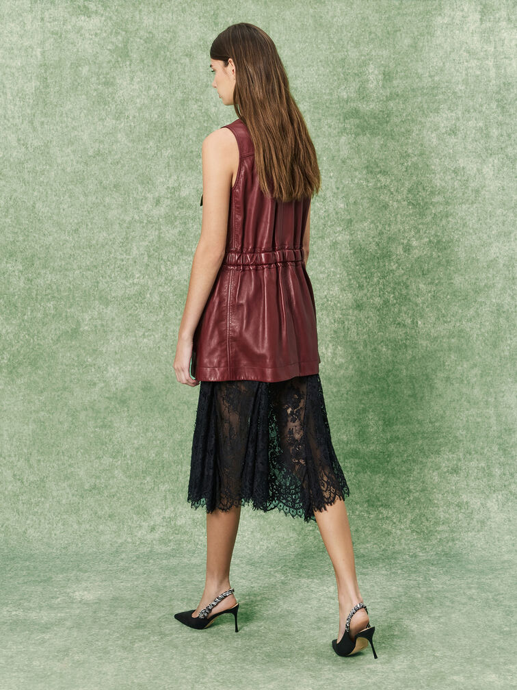 Sand&aacute;lias Tayari com tira atr&aacute;s de pele estampada, Preto, hi-res