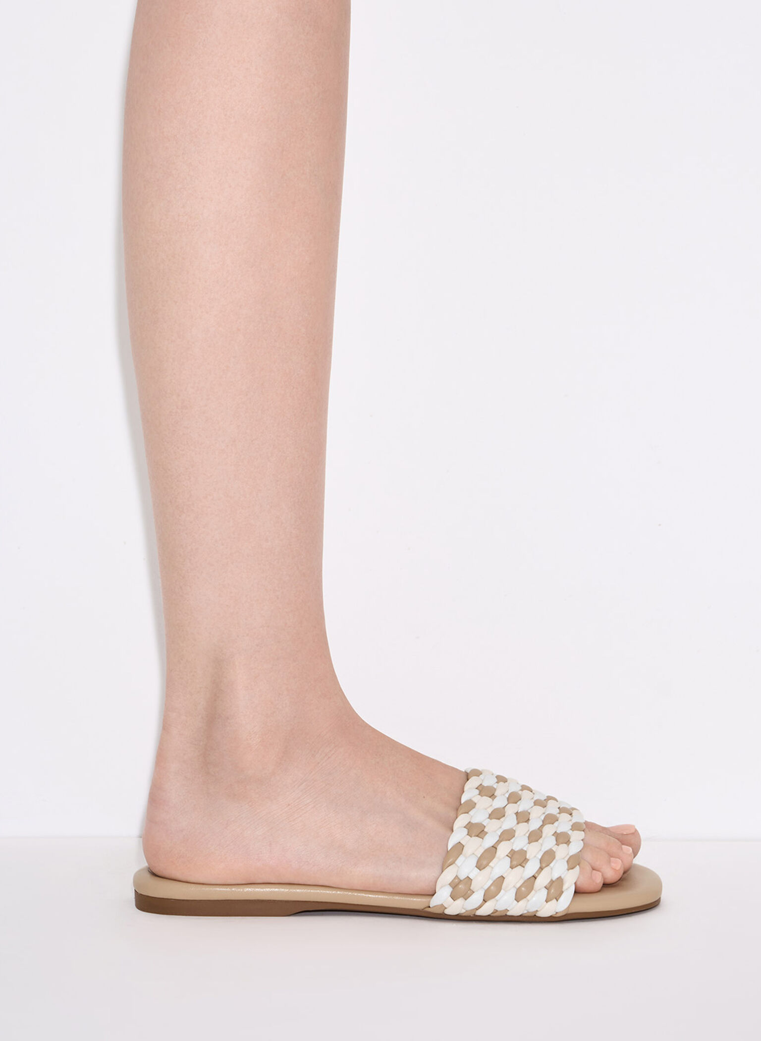 Woven Open-Toe Slides, Multi, hi-res
