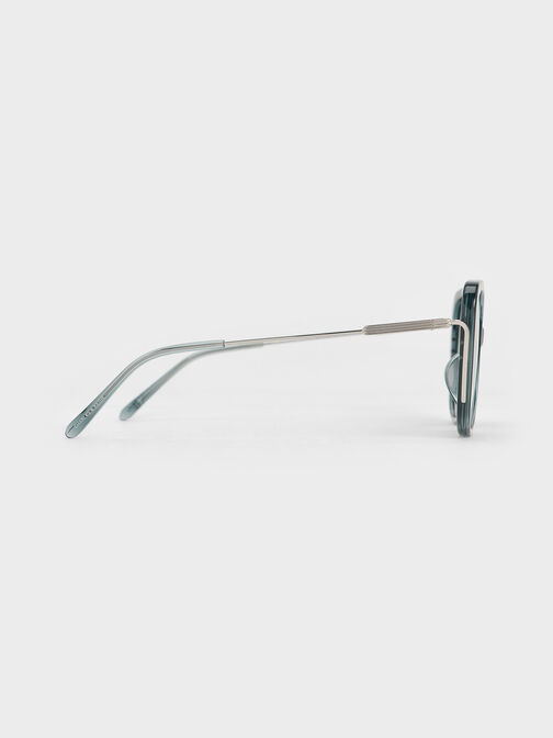 Renee Recycled Acetate Butterfly Sunglasses, Teal, hi-res