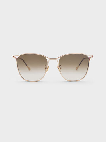 Wire Frame Butterfly Sunglasses, Burgundy, hi-res