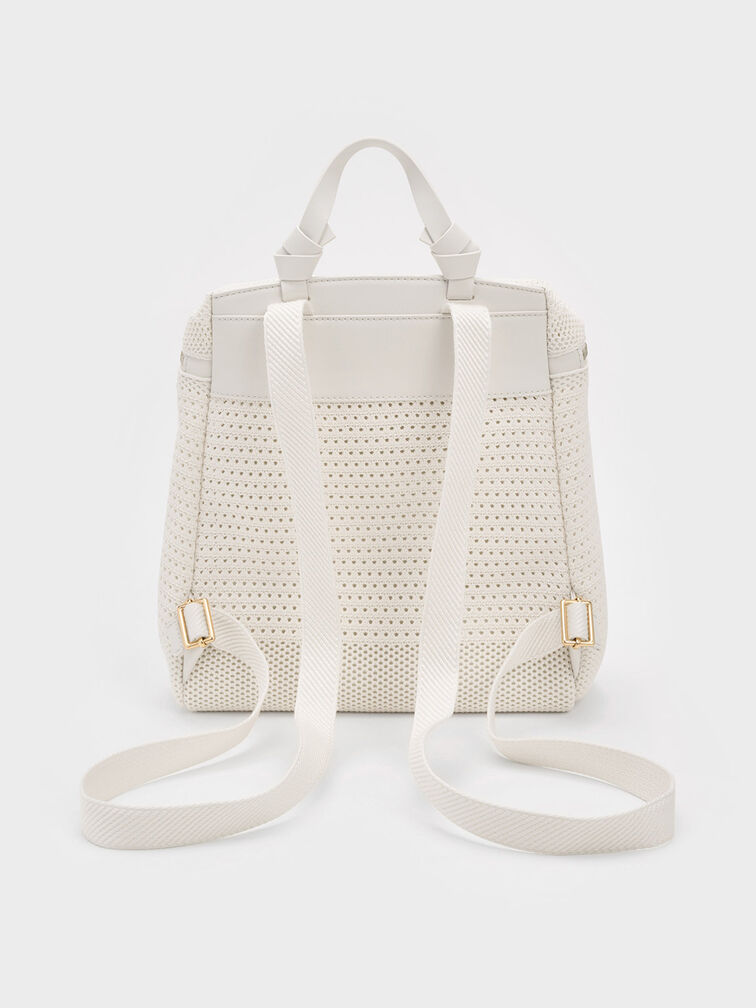 Ida Knitted Backpack, Cream, hi-res