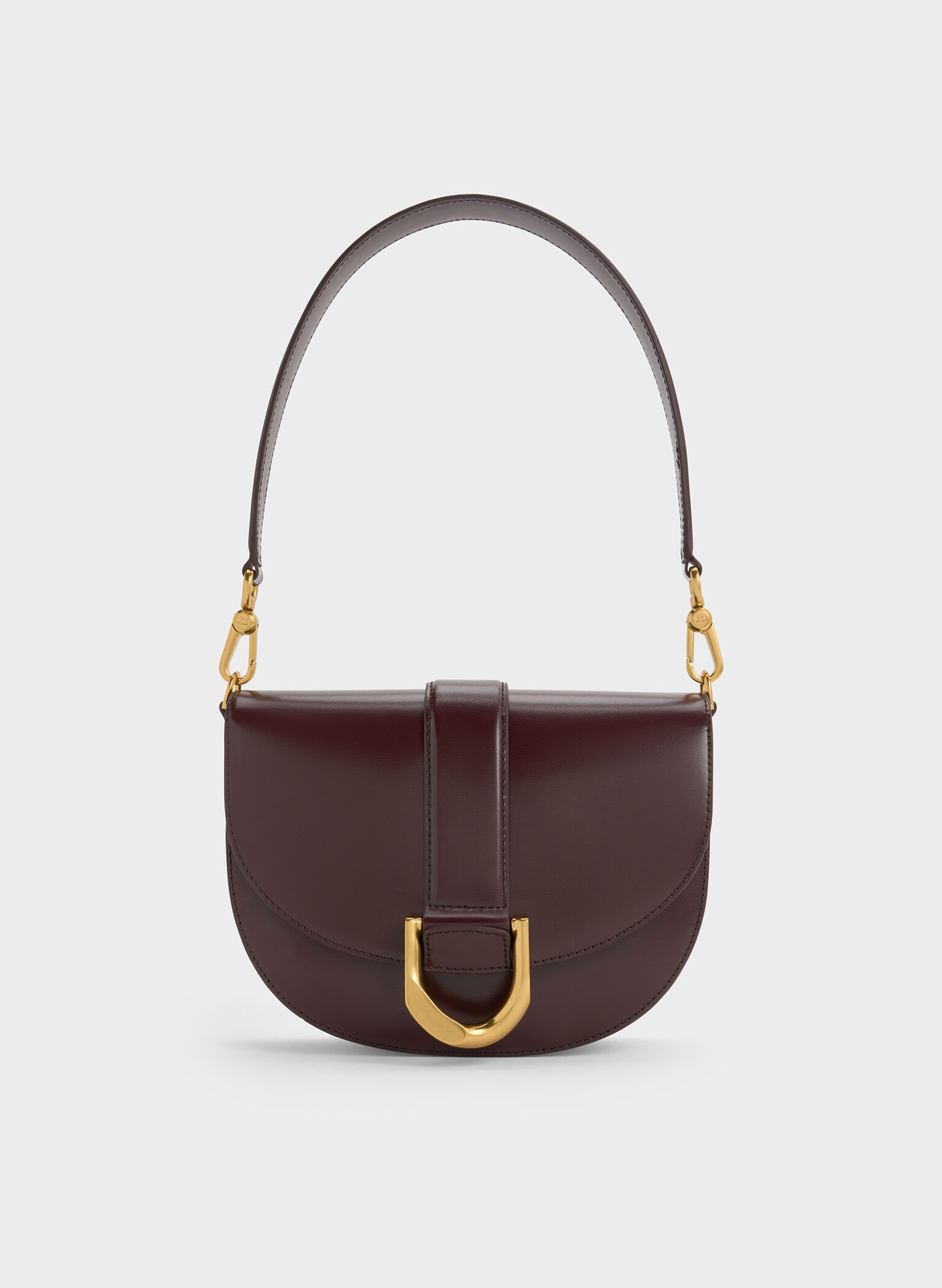 Gabine Leather Saddle Bag, Plum, hi-res
