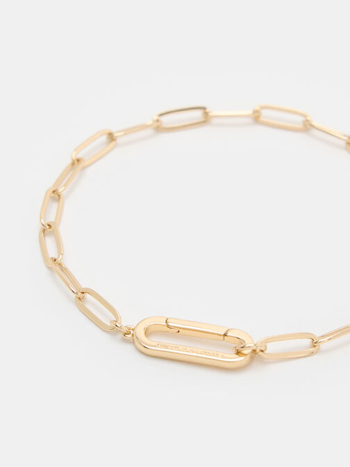Arleth Oblong-Pendant Chain Bracelet, Gold, hi-res