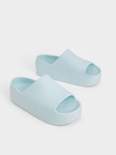 Morgan Platform Slide Sandals, Mint Green, hi-res