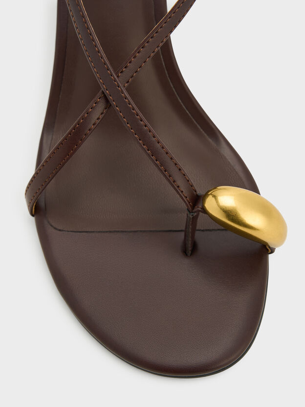 Raina Toe-Ring Heeled Sandals, Maroon, hi-res