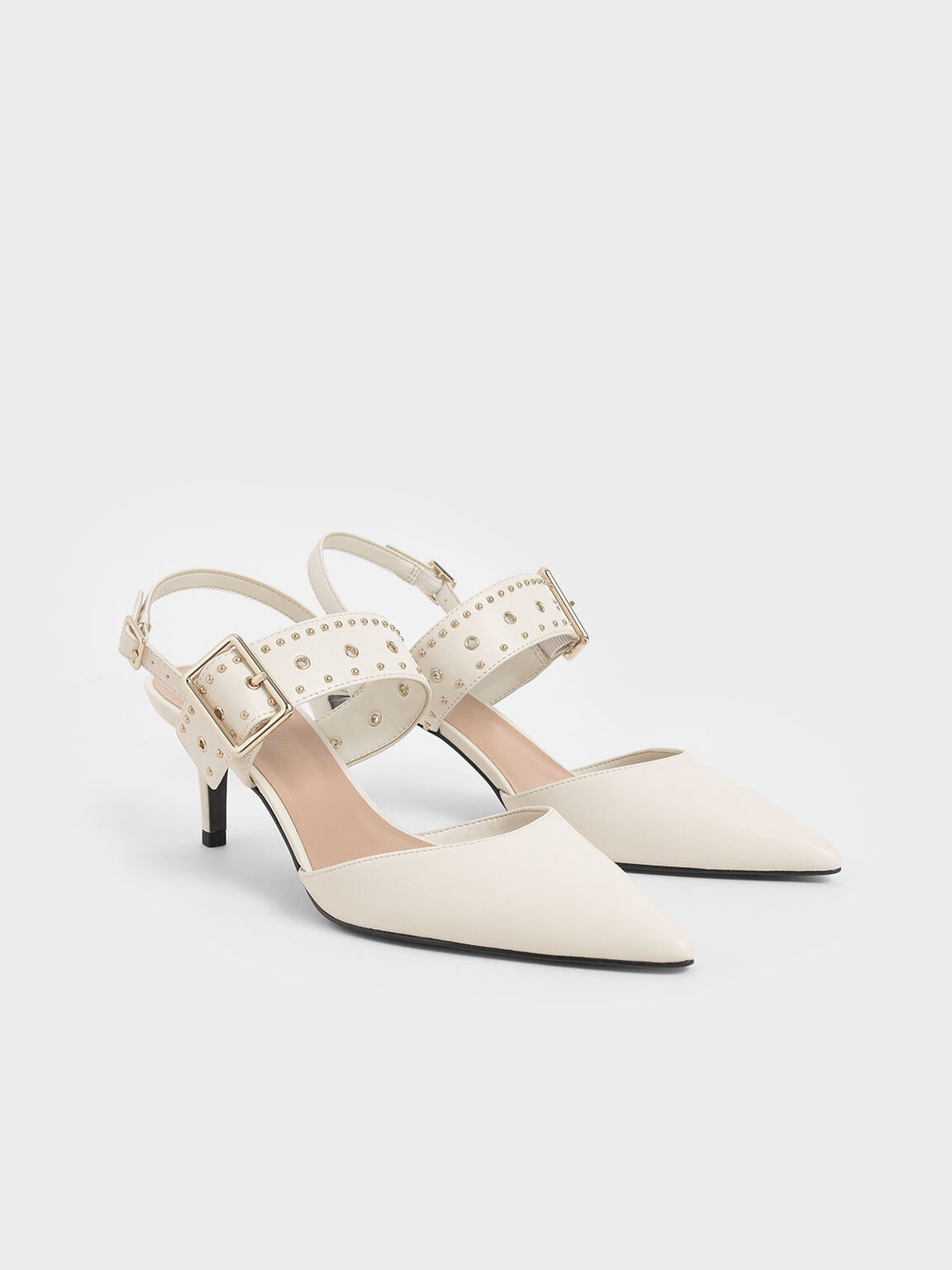 charles and keith purple heels