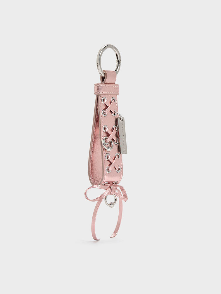 Breloque sac à lacets et œillets, Aura Pink, hi-res