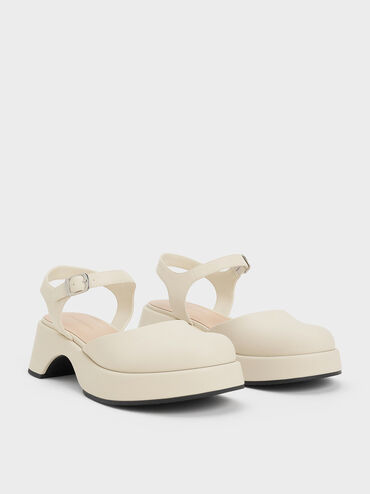 Nerina Ankle-Strap Platform Flats, Chalk, hi-res