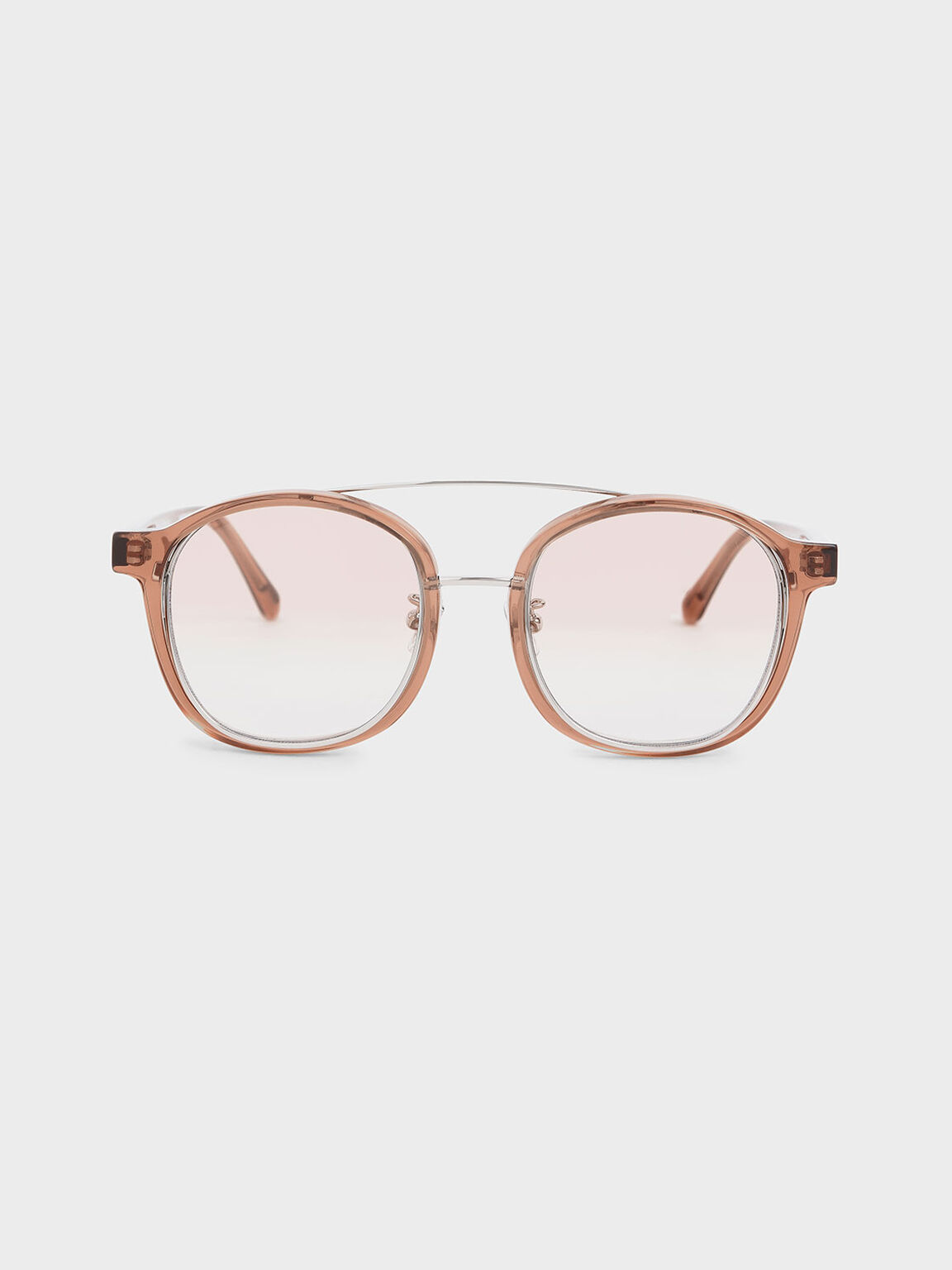 Gradient Tint Round Sunglasses, Orange, hi-res