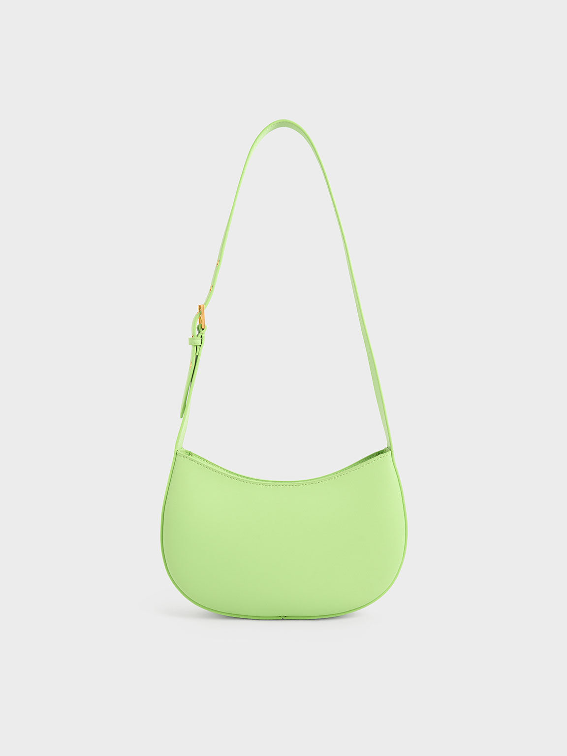 Curved Shoulder Bag, Green, hi-res