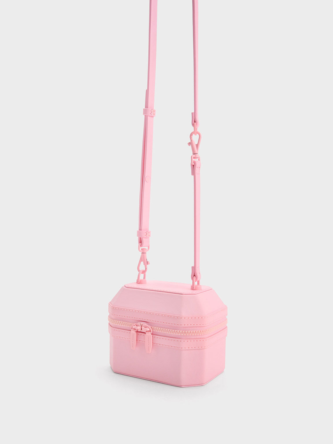 Geometric Boxy Top Handle Bag, Light Pink, hi-res