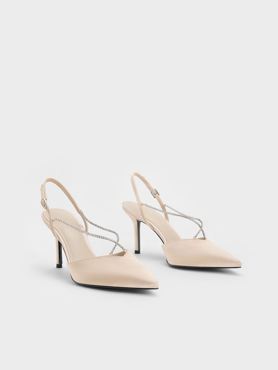 今話題のアイテムを Nude Adel Pumps Slingback Gem-Strap Polyester Recycled しおり+ステッカー