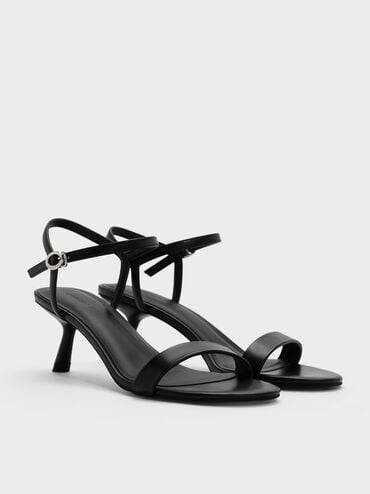 Slant-Heel Ankle-Strap Sandals, Black, hi-res