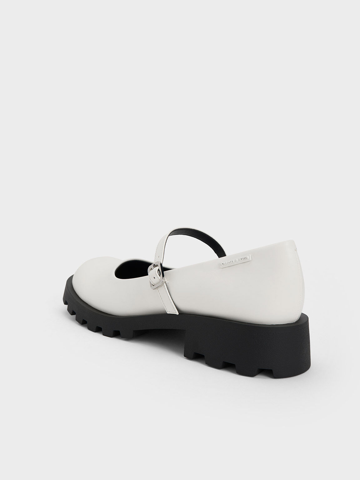 Rounded Square-Toe Mary Janes, White, hi-res