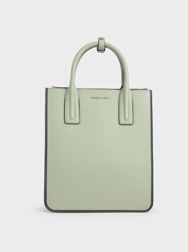 Double Handle Tote Bag, Mint Green, hi-res