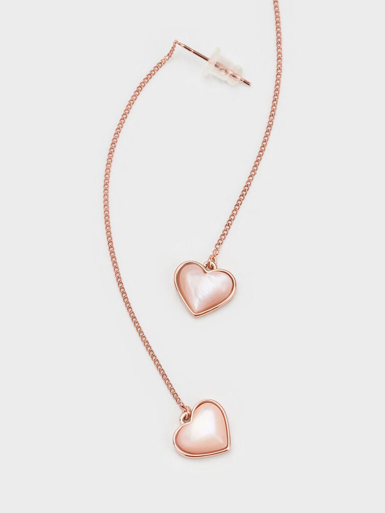 Pendientes Annalise con piedra de corazón, Oro rosa, hi-res