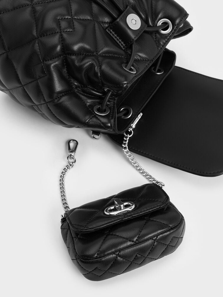 Aubrielle Quilted Backpack, Noir, hi-res