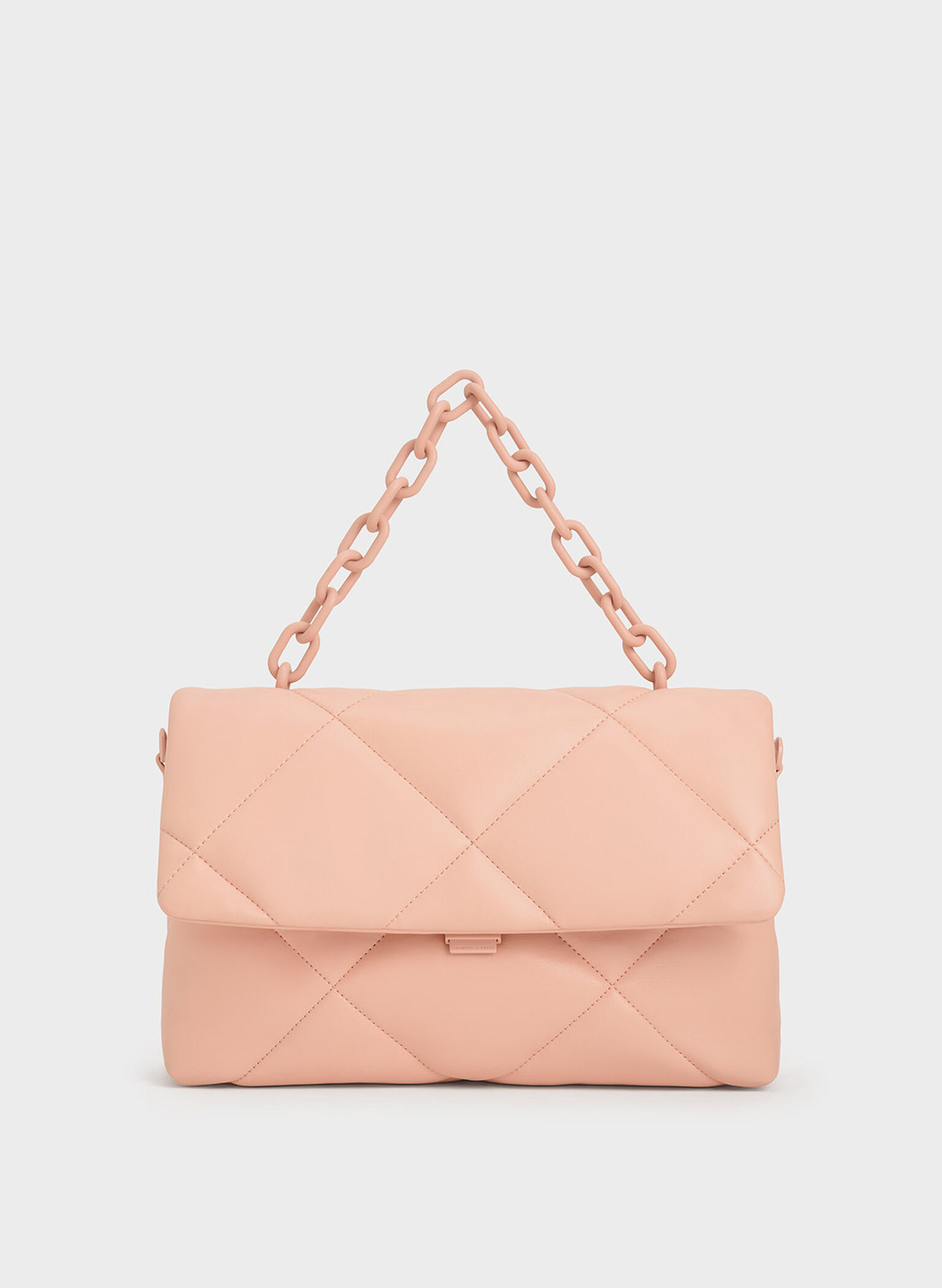 Pink Lin Puffy Chain Shoulder Bag - CHARLES & KEITH US