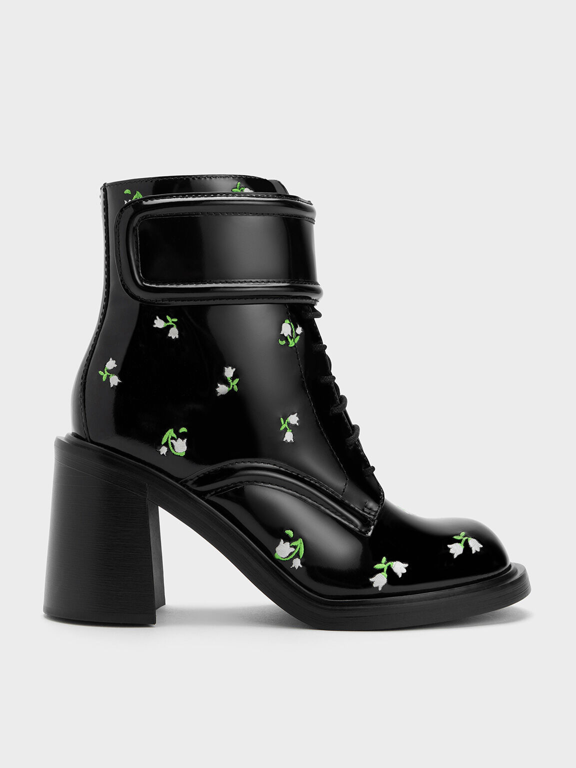 Multicoloured Rosalie Leather Floral Ankle Boots CHARLES KEITH CA