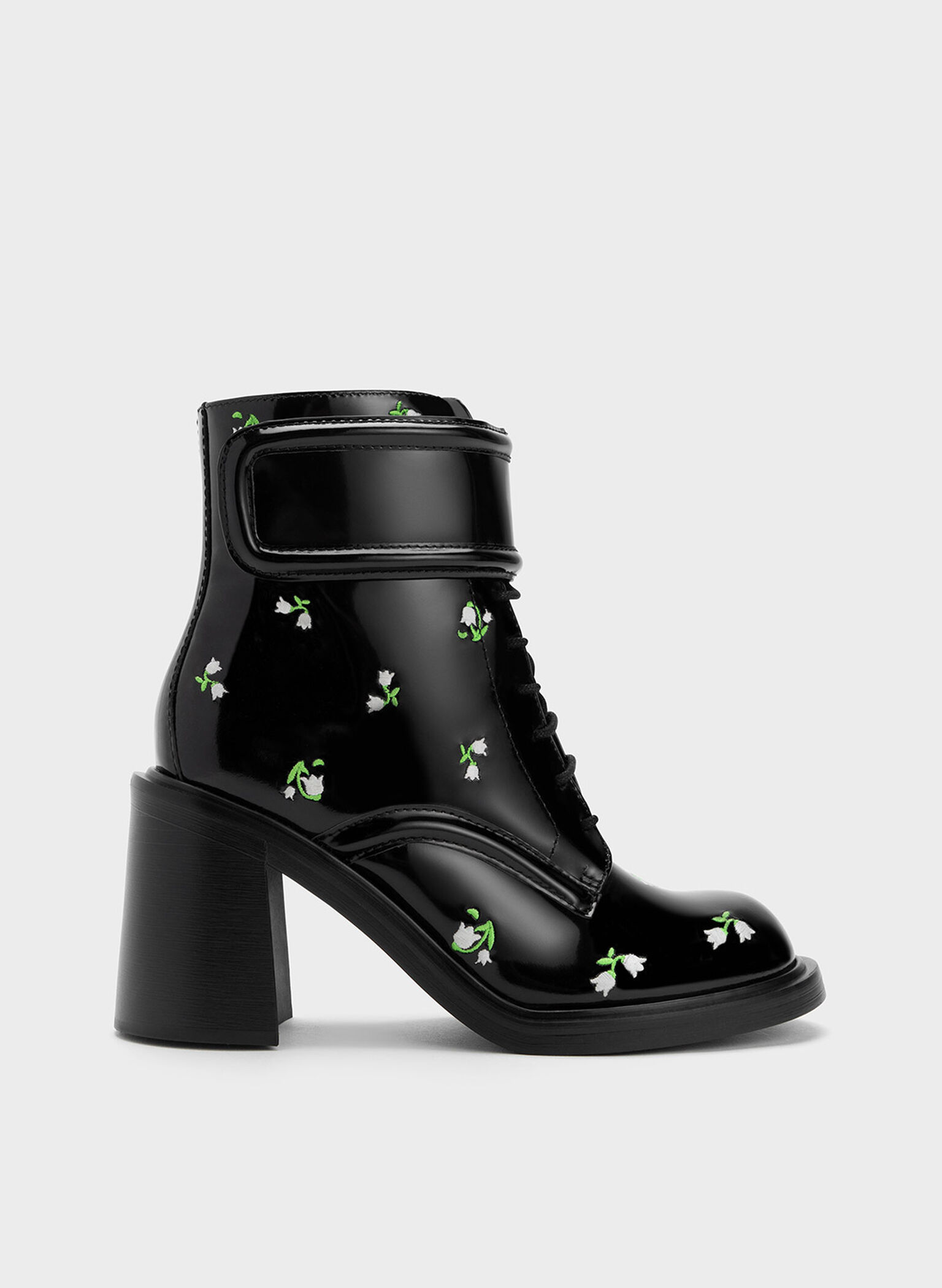 Rosalie Leather Floral Ankle Boots, Multi, hi-res