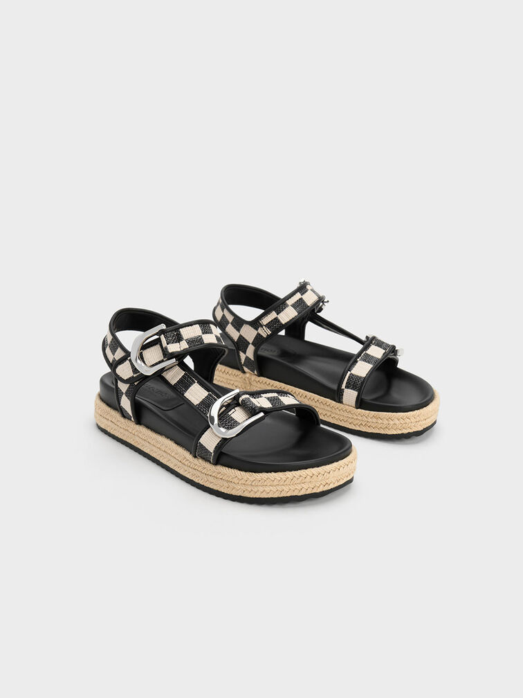 Gabine Straw Espadrille Sandals, Multi, hi-res