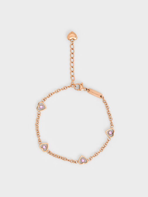 Malorie Crystal Heart Bracelet, Rose Gold, hi-res