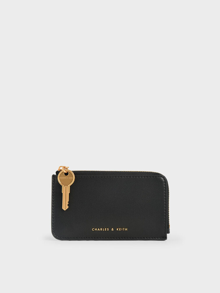 Zip-Around Mini Wallet, Black, hi-res