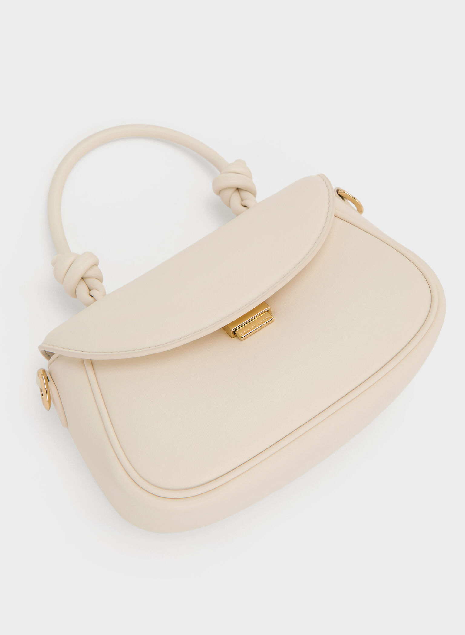 Sammie Knotted-Handle Front-Flap Bag, Cream, hi-res