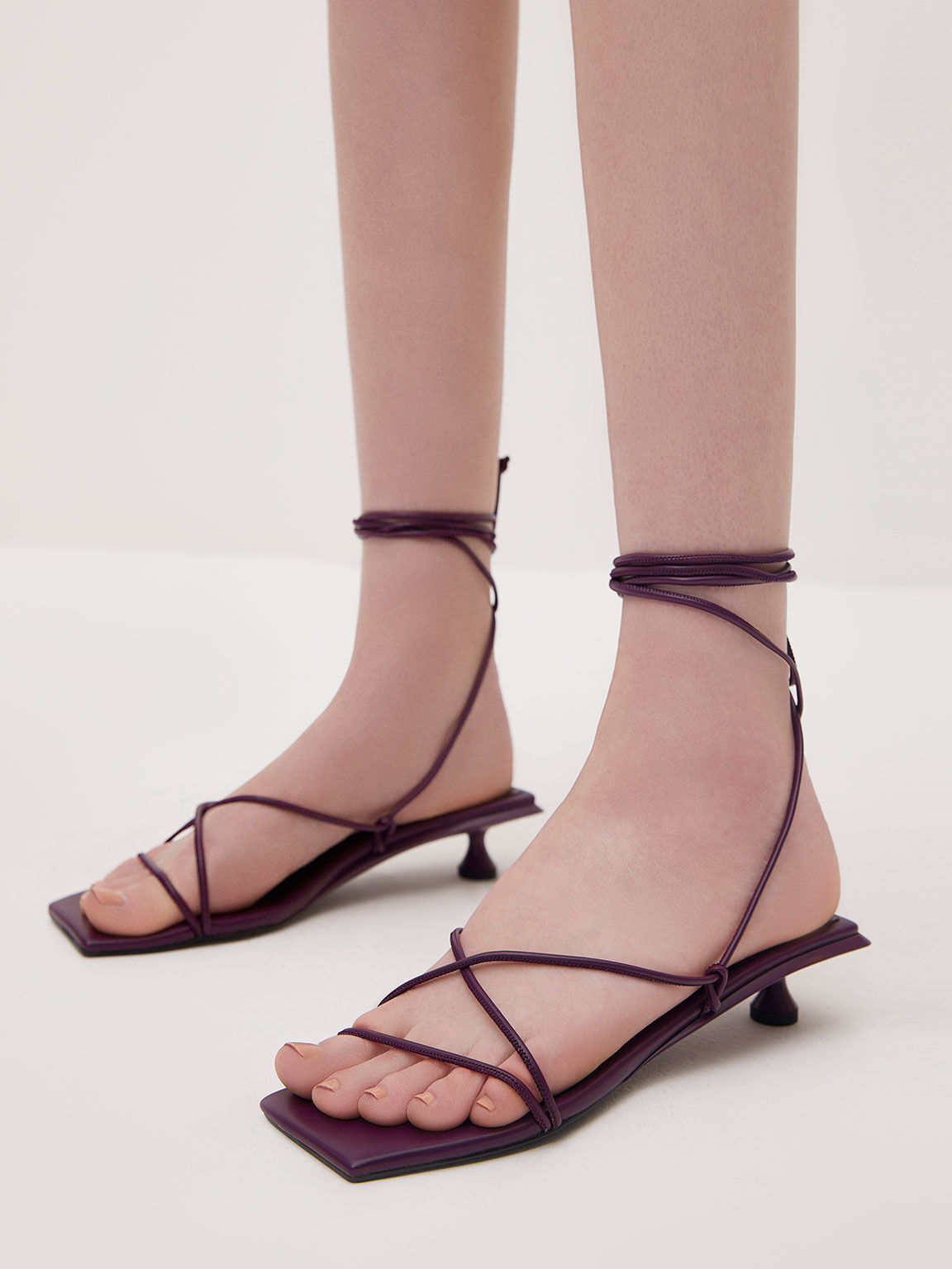 Tie-Around Strappy Sandals, Purple, hi-res