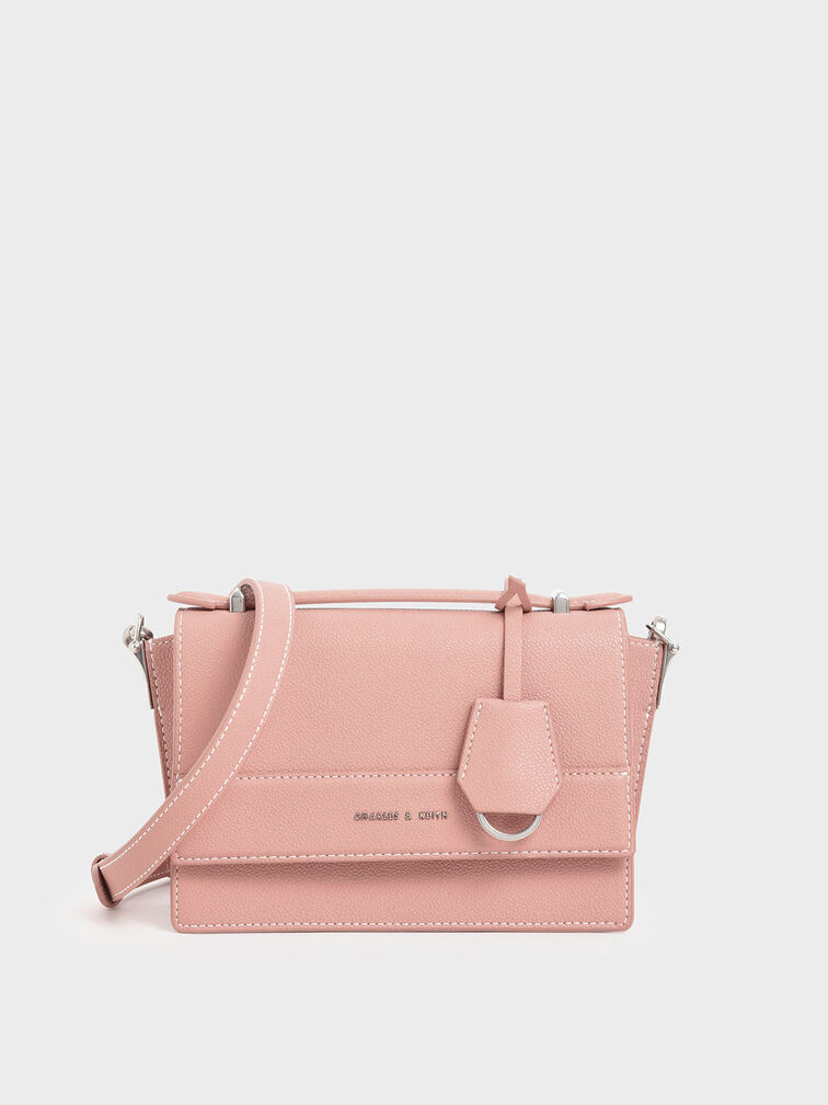 Front Flap Top Handle Bag, Pink, hi-res