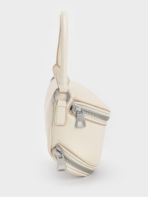 Saskia Multi-Zip Crossbody Bag, Cream, hi-res