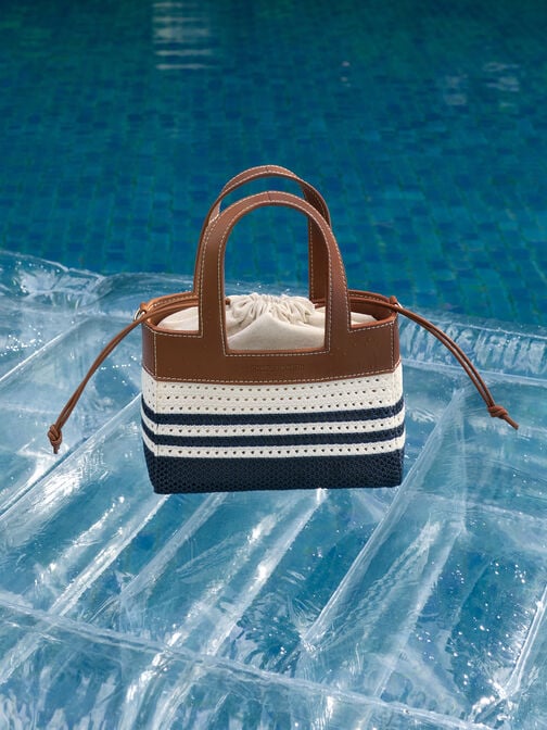 Girls' Ida Striped Knitted Mini Bag, Multi, hi-res