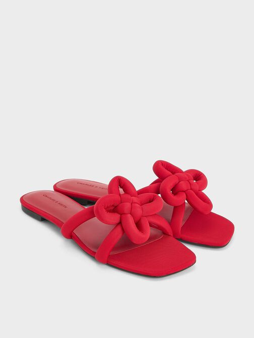 Sandalias con nudo de trébol, Rojo, hi-res