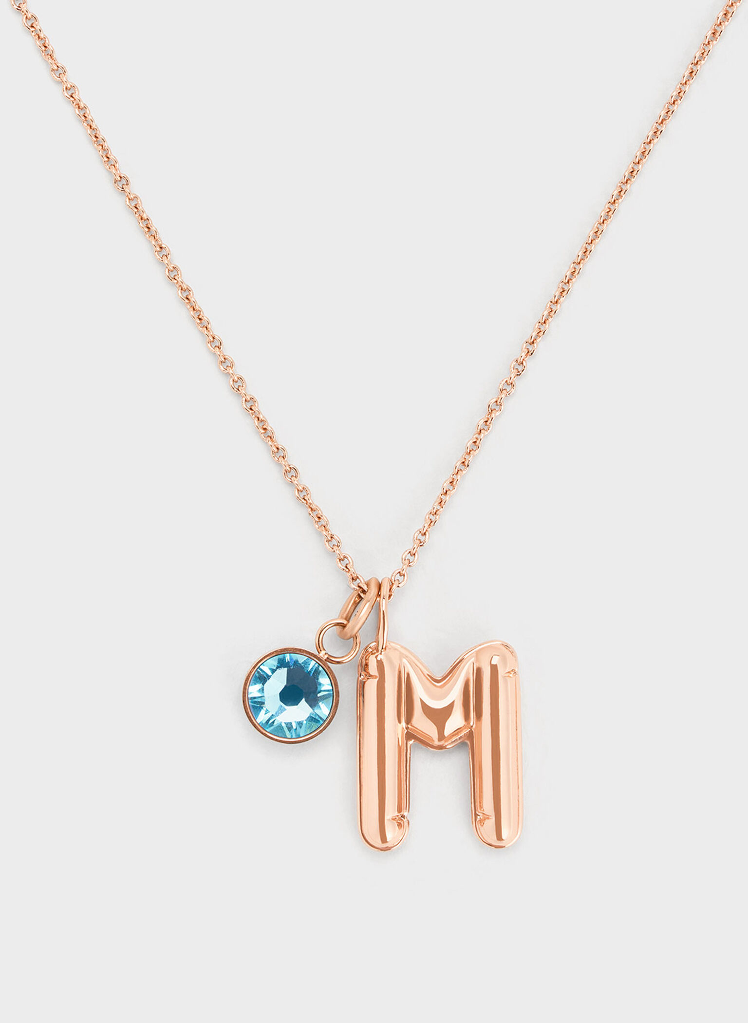 Alphabet 'M' Charm, Rose Gold, hi-res