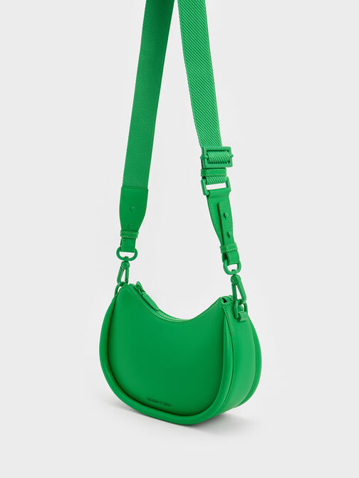 Lana Curved Shoulder Bag, Green, hi-res