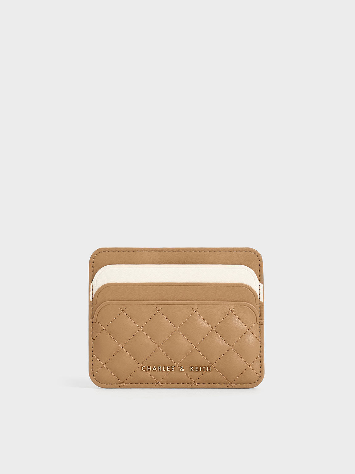 Sand Quilted Multi Slot Card Holder CHARLES KEITH BS
