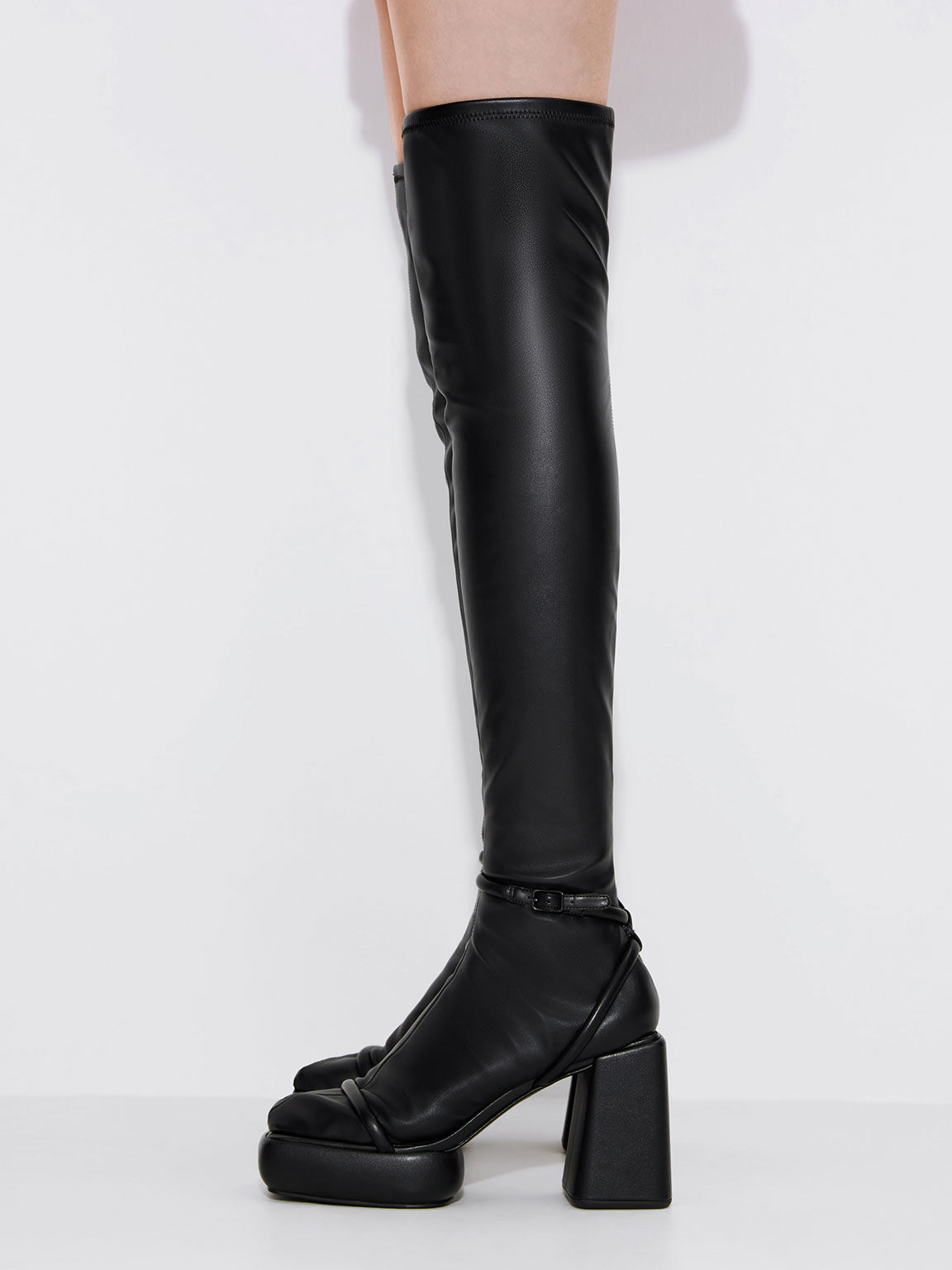Black Lucile Thigh-High Boots - CHARLES & KEITH CA