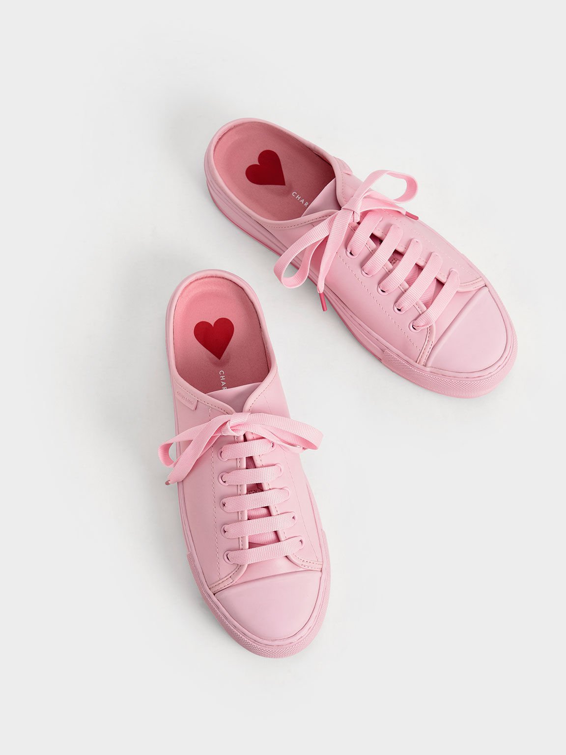 Valentine's Day Collection: Sylar Heart-Motif Sneaker Mules, Light Pink, hi-res