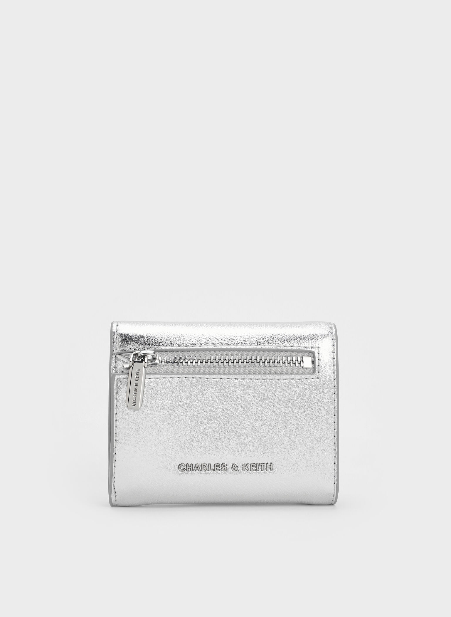 Marlowe Metallic Short Envelope Wallet, Silver, hi-res