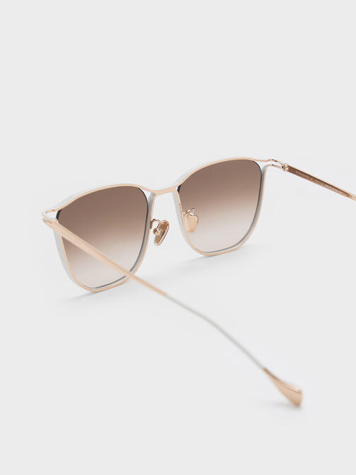 Wire Frame Butterfly Sunglasses, Cream, hi-res