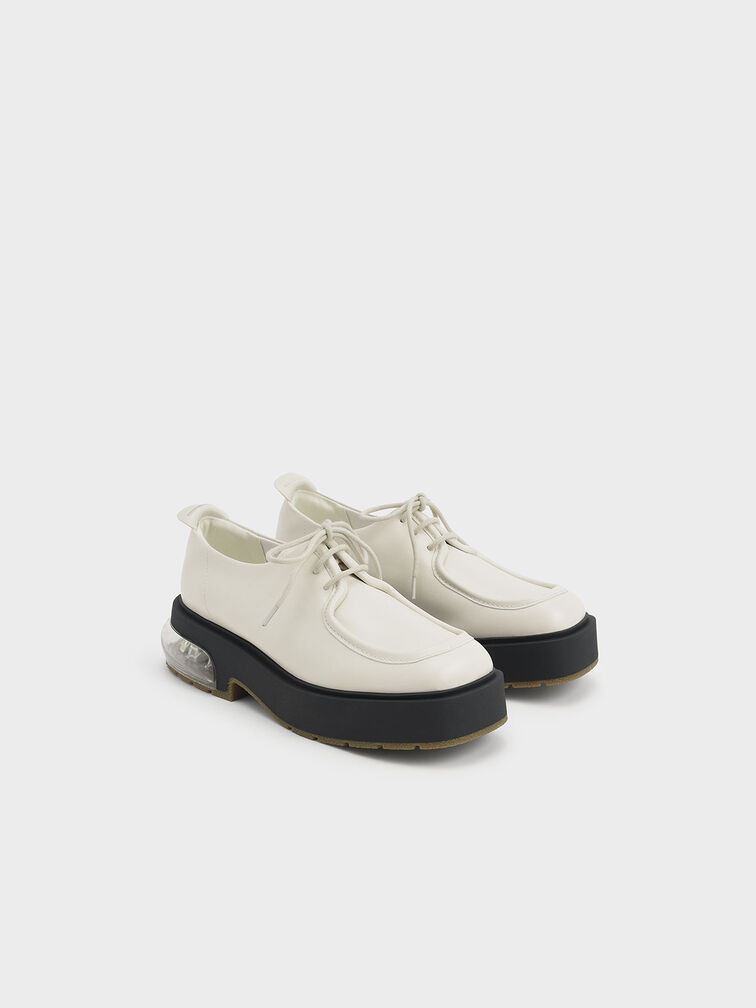 Collette Sculptural Heel Platform Brogues, Chalk, hi-res
