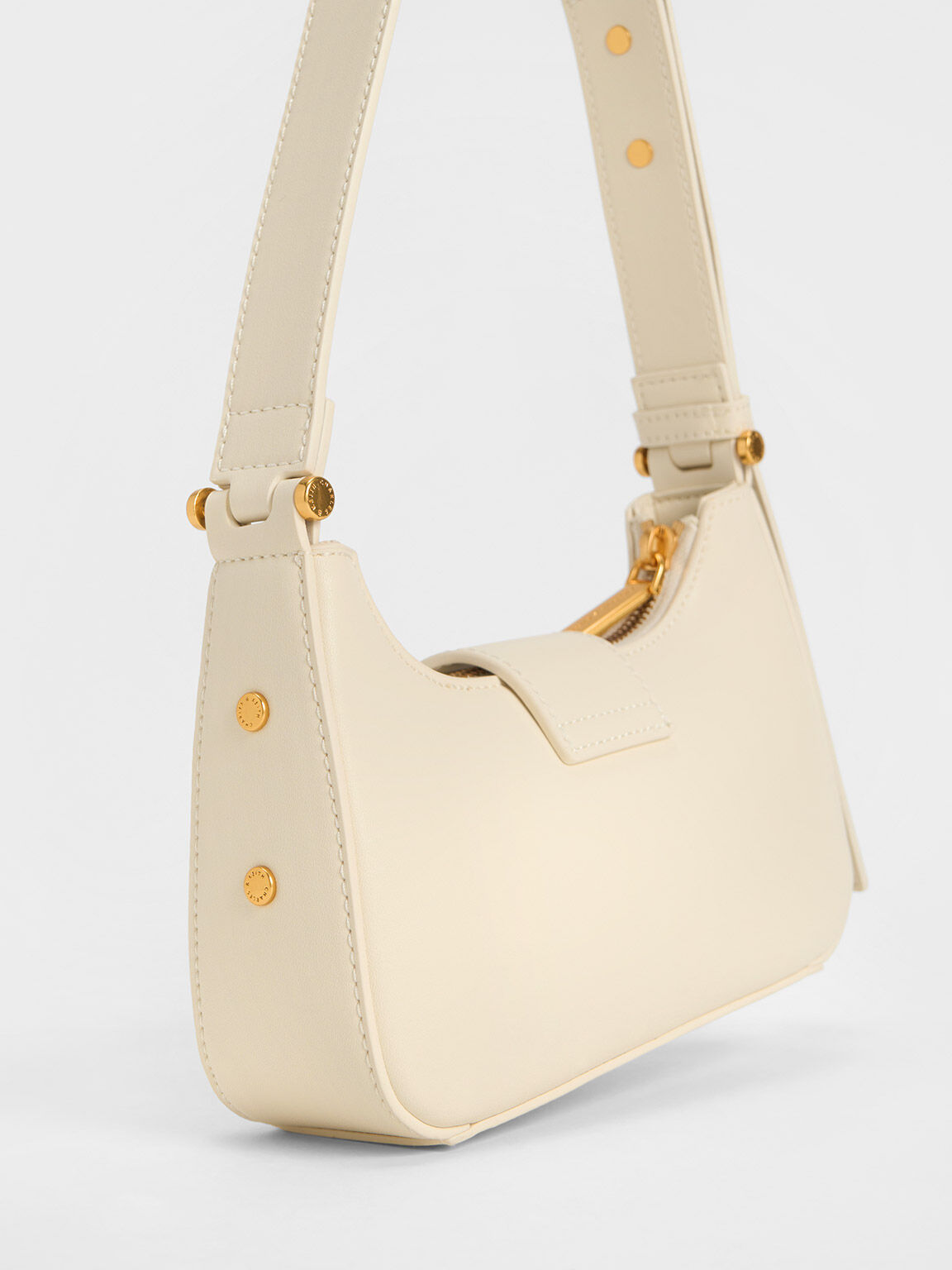 Chalk Metallic Accent Belted Bag - CHARLES & KEITH CA