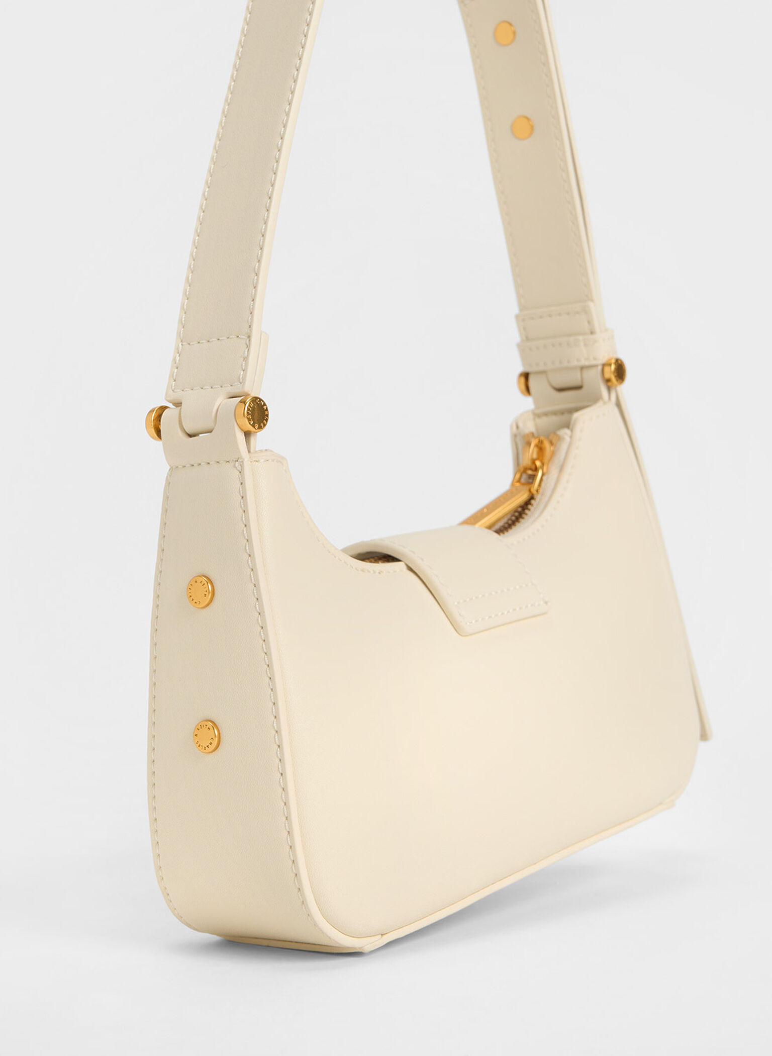Chalk Metallic Accent Belted Bag - CHARLES & KEITH AU