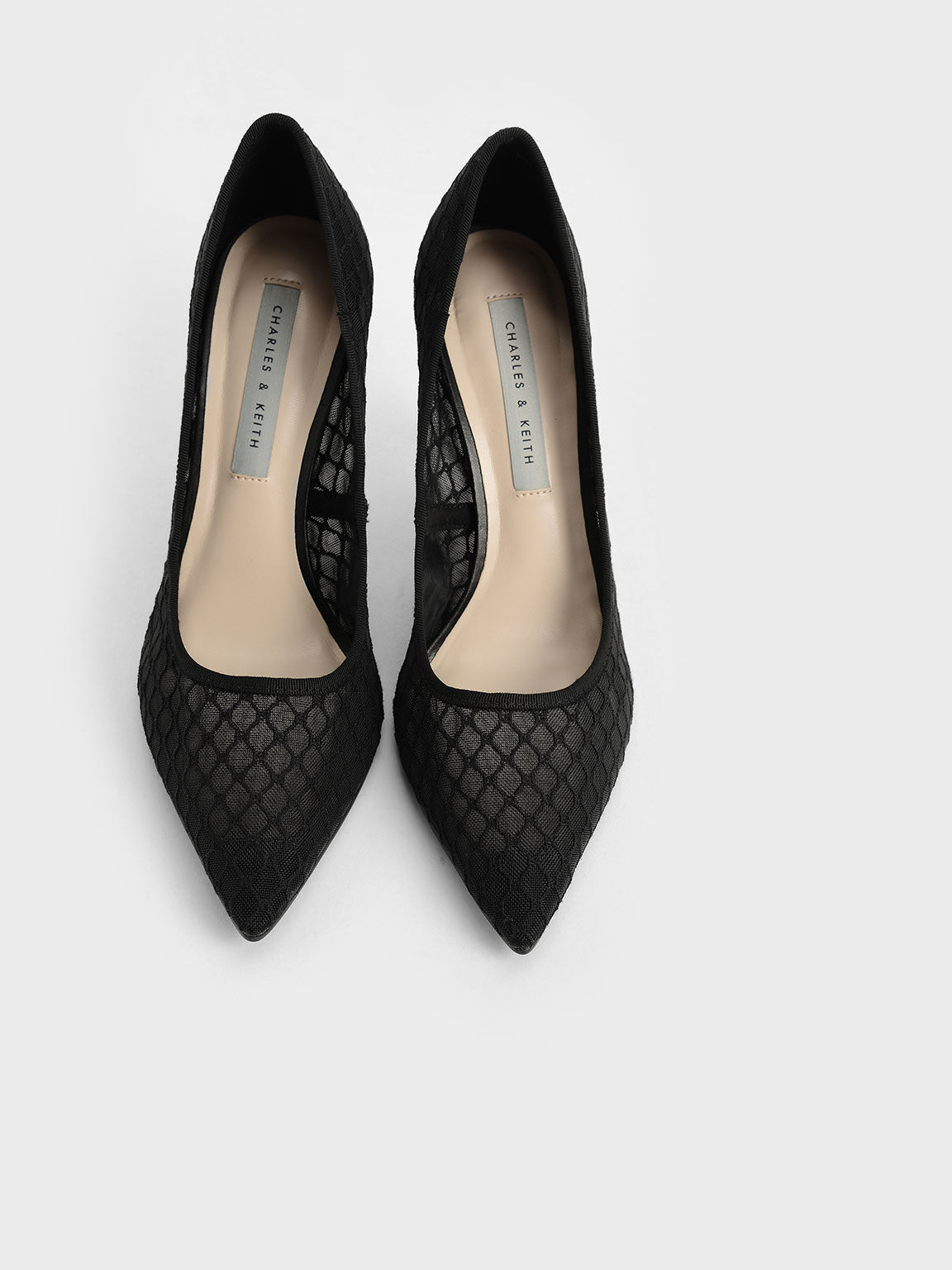 Black Mesh Stiletto Pumps CHARLES KEITH International
