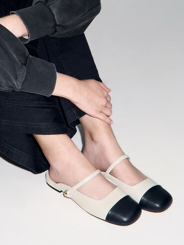Mules planos con perlas, Blanco tiza, hi-res