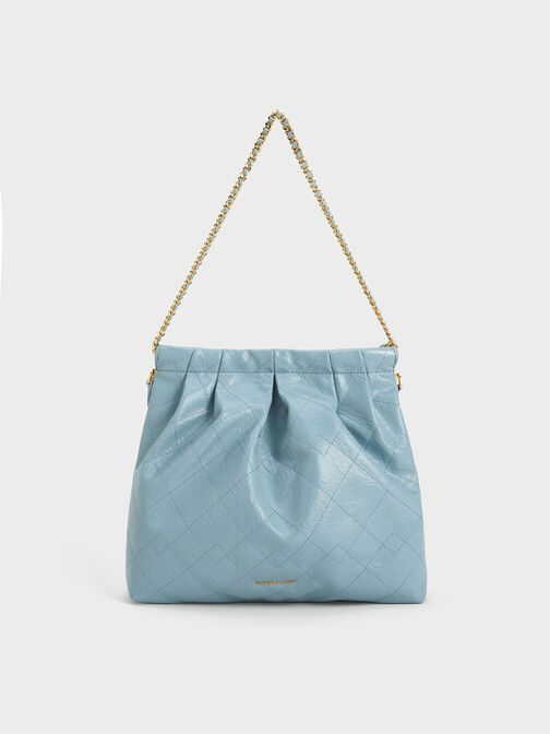 Duo Double Chain Hobo Bag, Slate Blue, hi-res