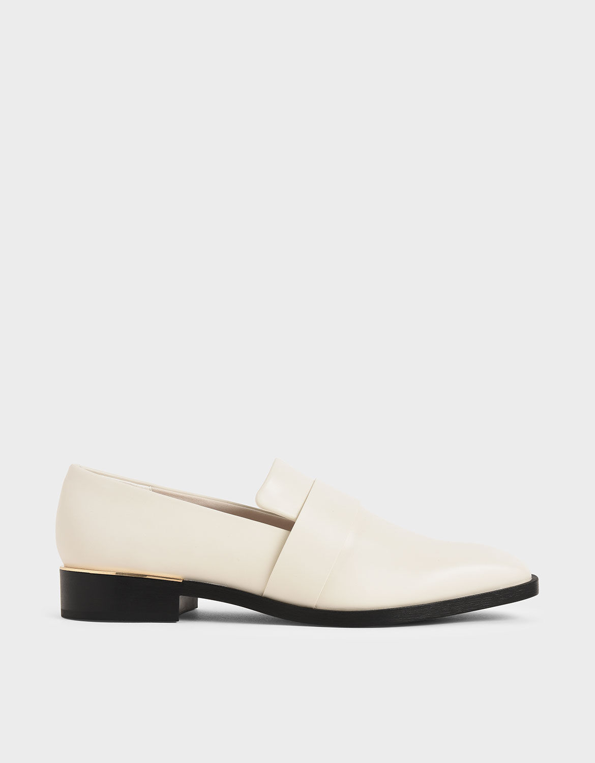 Chalk Square Toe Penny Loafers 
