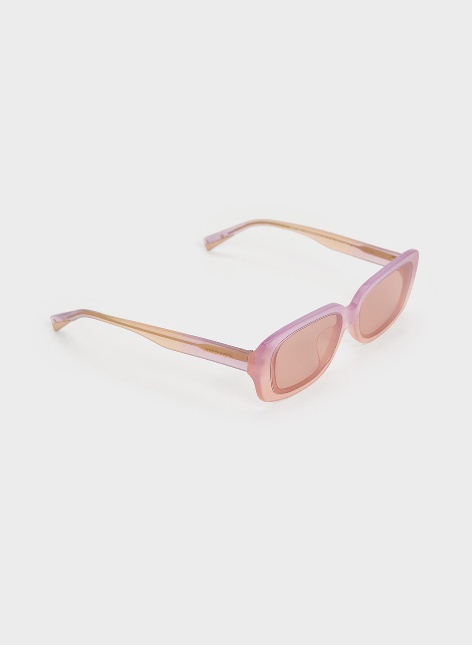 Aubrey Rectangular Recycled Acetate Sunglasses, Jelly Pink, hi-res