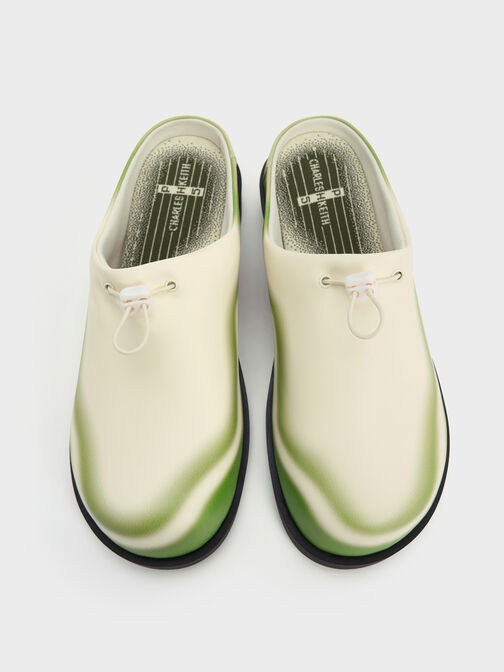 Gradient Wave Slip-On Mules, Green, hi-res