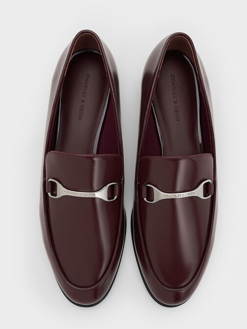 Mocasines Leslie con detalles metálicos, Burgundy, hi-res